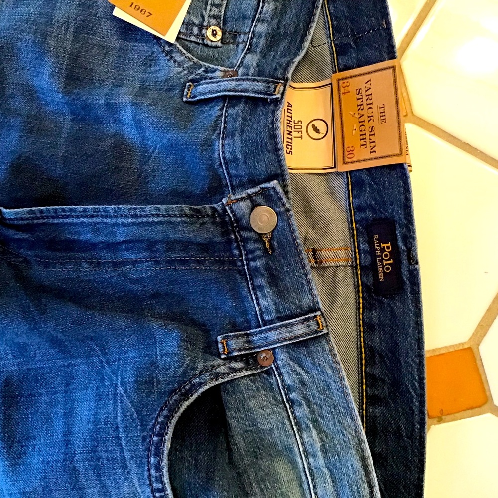 Ralph Lauren Varick Straight Slim Denim 34x30 NWT